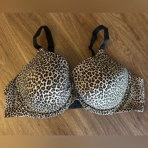 Auden Leopard Print Bra with Black Straps